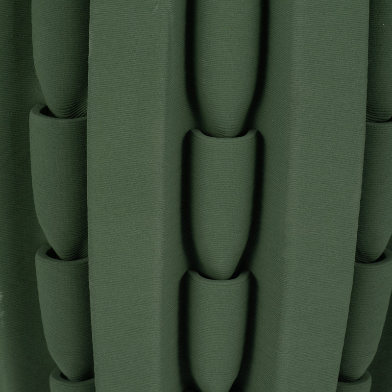 Grand vase à fleurs en porcelaine côtelée sculptée pour décoration intérieure - Présentoir décoratif moderne pour table d'entrée - Vert