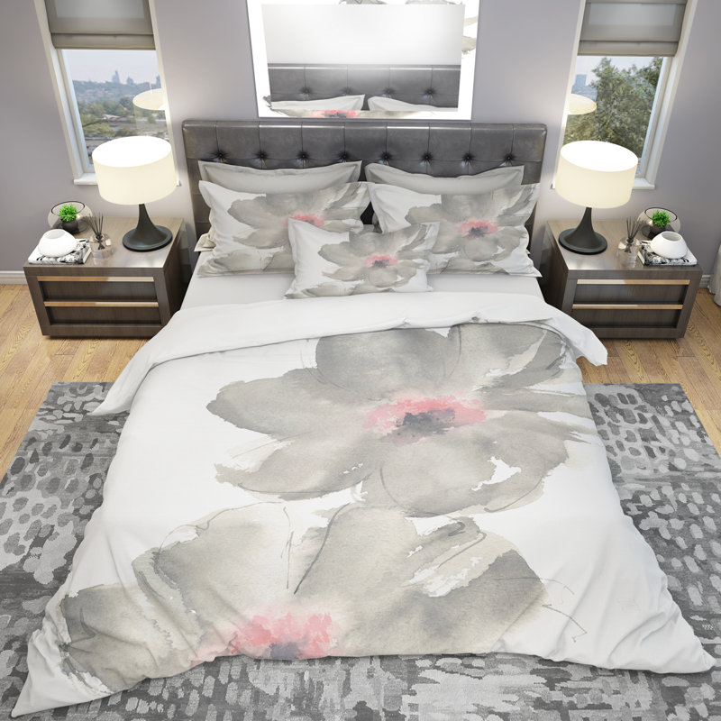 Ensemble de housse de couette Shabby Gray Blush Cosmo I - Shabby Elegance - Microfibre de polyester