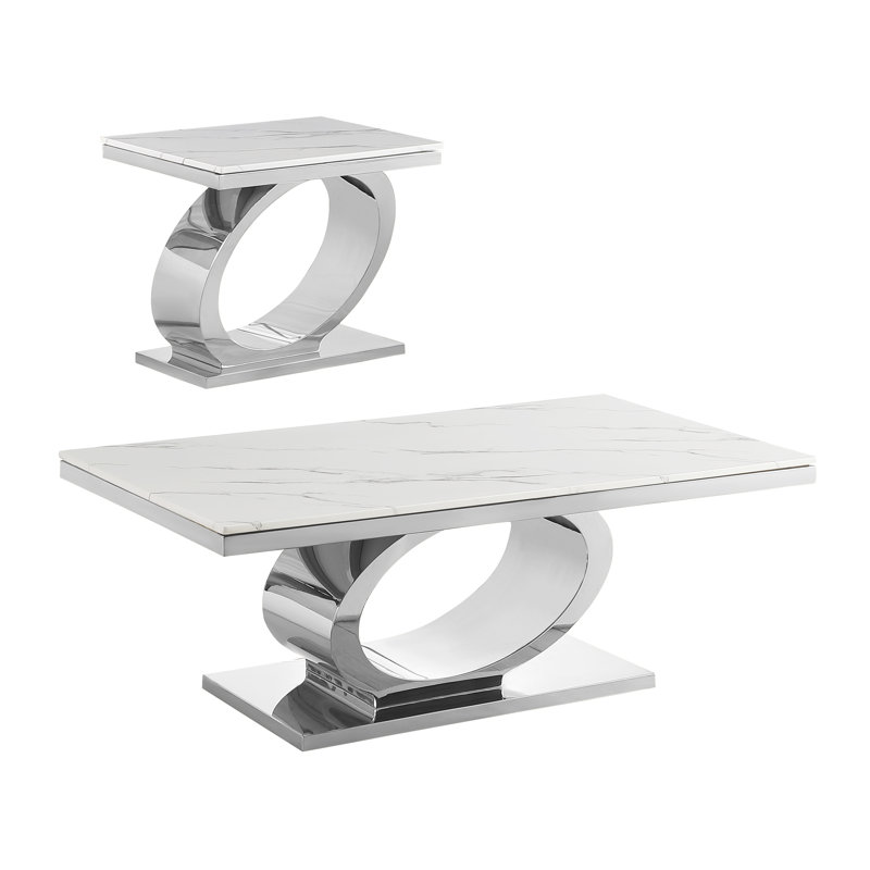 Ensemble de tables basses Jejno, Argenté