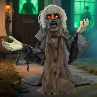 kemooie Sound Activated Halloween Groundbreaker Zombie Prop