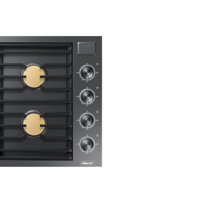 30" Gas Cooktop 4 Burners, Flush, Contemporary, NG/LP, Graphite Stainless