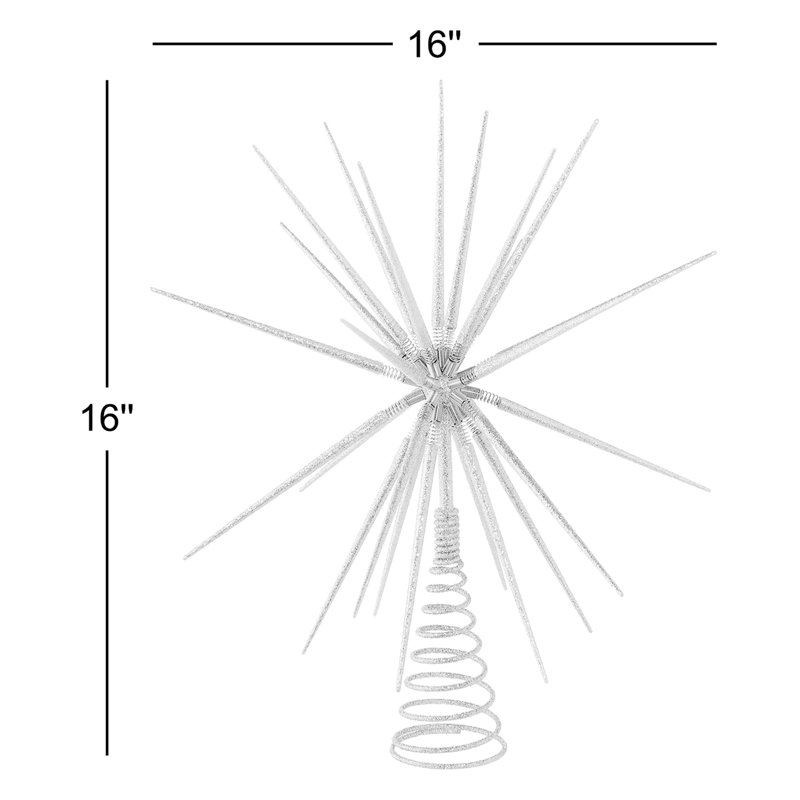 16'' Astrology & Stars Shatterproof Tree Topper, Silver