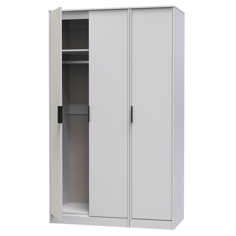 Fully Assembled Hong Kong 2 Door Wardrobe, Grey Ash, 198cm H x 116cm W x 53cm D