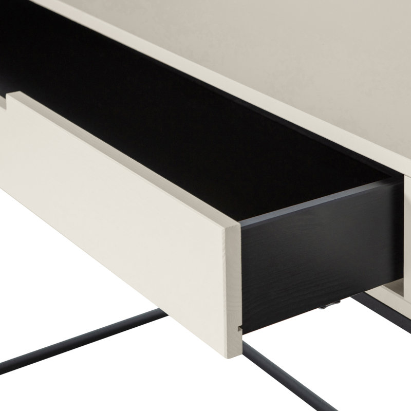 Silas Solid Wood Steel Writing Desk