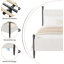 Structure de lit double pleine grandeur avec tête de lit en velours, plateforme en velours côtelé doux avec support en lattes de bois et pieds robustes, aucun sommier requis, silencieux, assemblage facile, gris-1953577882-1953577885