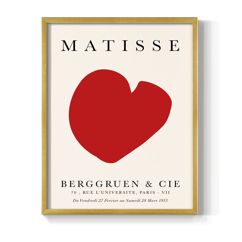Matisse CCXV III, reproduction encadrée - bois massif, H 14 po x l 11 po, Doré