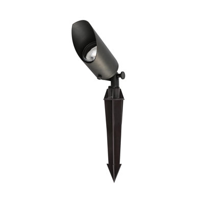 Spot d'extérieur 12V en laiton coulé de 2,25 po de largeur x 8 po de hauteur en bronze foncé