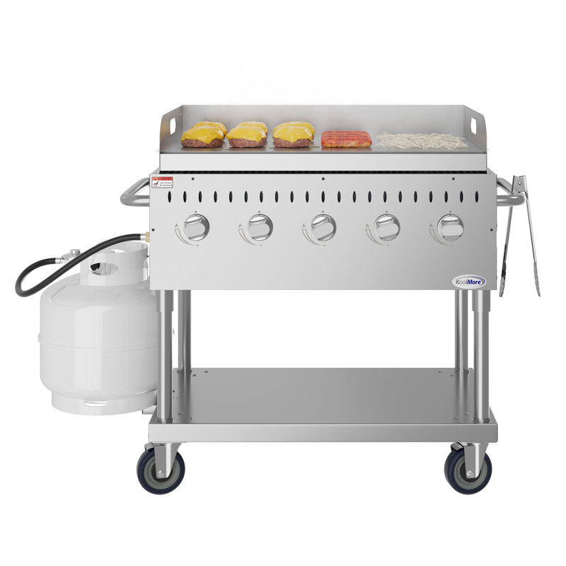 36 in. Commercial Outdoor Propane Grill with Griddle in Stainless-Steel, ETL Listed (CGKIT3-36G)
