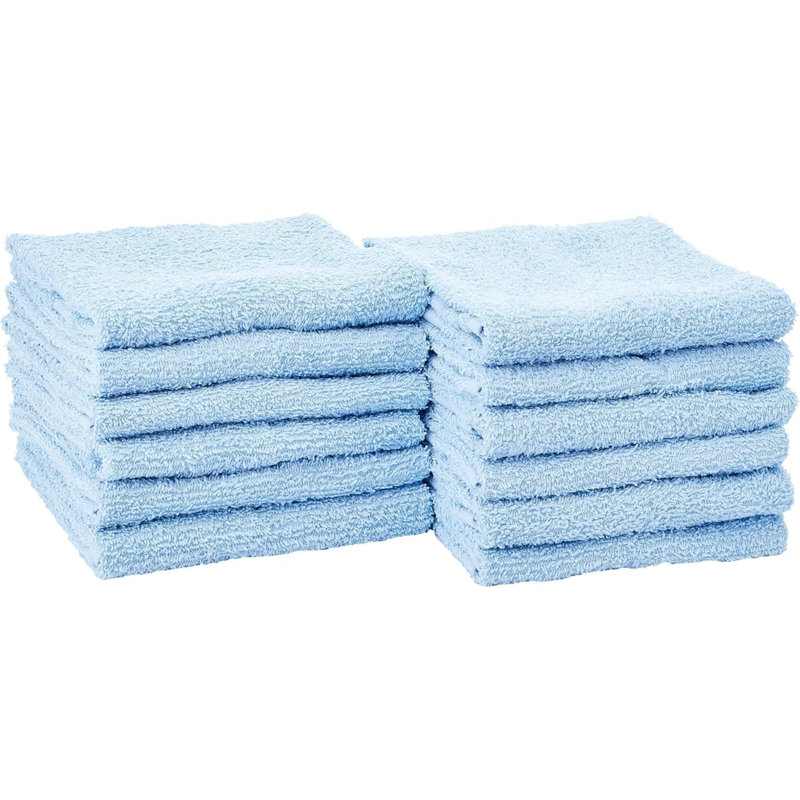 Essuie-mains en coton, paquet de 12, 16 po x 27 po, bleu