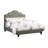 Eastern King Bedroom Bed, Polyfiber Upholstered Headboard, Grey, Wooden Bedframe, Contemporary Bed With Grey Polyfiber, Platform