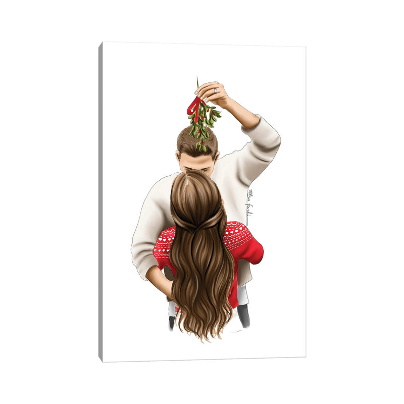 Kiss Me Under The Mistletoe by Elza Fouche - Wrapped Canvas Print, 30.48 cm H x 45.72 cm W