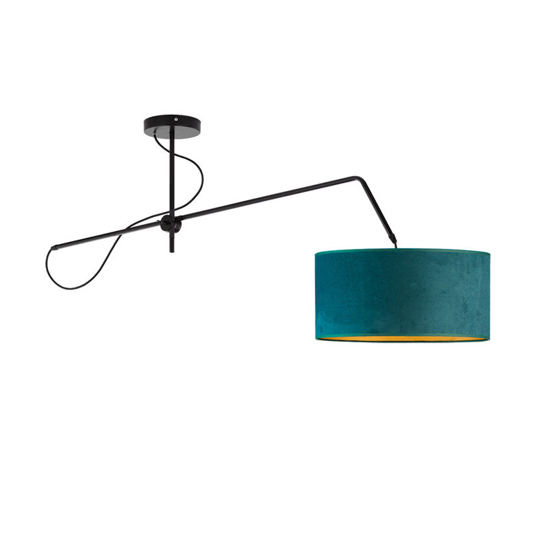 RIO VELUR 1 - Light Drum Pendant,  Turquoise, Black