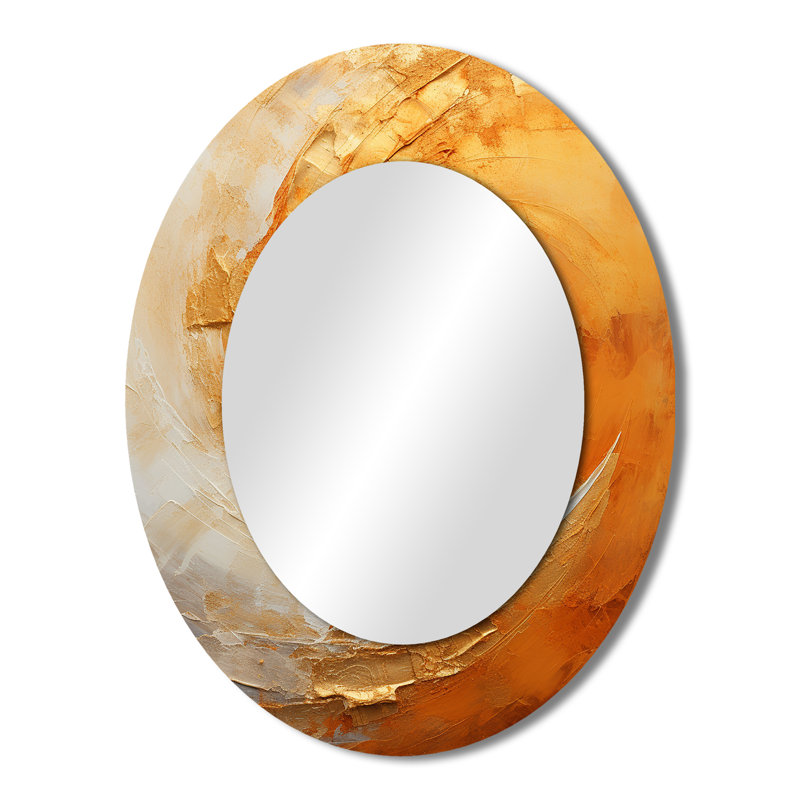 Miroir mural moderne doré doré, 43 po x 33 po