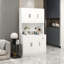 Armoire de rangement pour garde-manger de 71 po avec comptoir de four à micro-ondes, huche autoportante avec tablettes réglables, 6 portes et 1 tiroir-335216922