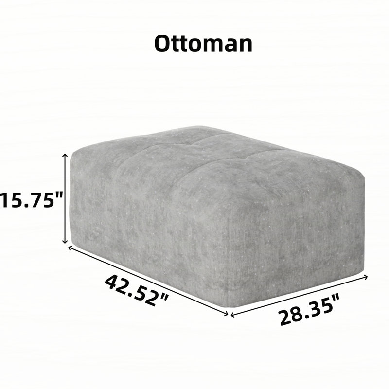 Boneless Modern Oversized Modular Sectional Sofa,Sparkling Chenille Fabric Soft Cushion Sofa with 8 Pillows,8 PCS DIY Combination Tufted Sofa,No Assembly Required,