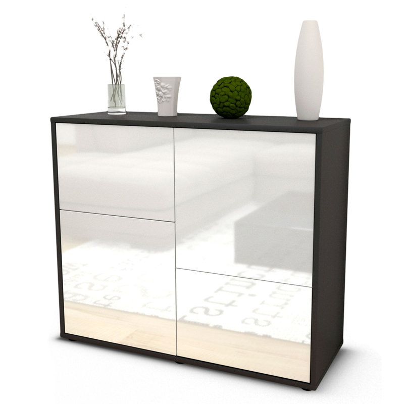 Ramona 92cm Sideboard, Anthracite/High-gloss white