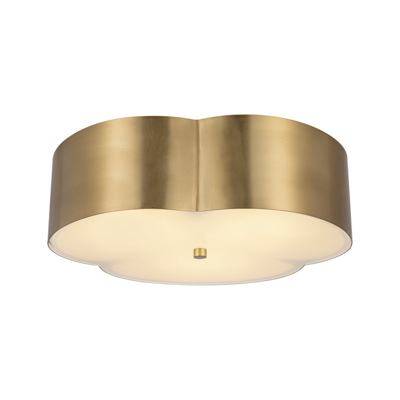 Adella Flush Mount, Gold, White/Gold