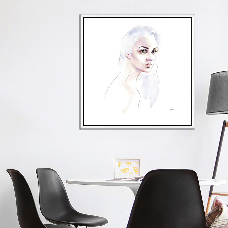 Cloud Hair 1 Piece Wall Art on Canvas, 93.98 cm H x 93.98 cm W, White Floater Framed