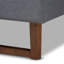Grand lit plateforme tapissier Brixton, gris foncé / brun noyer, H 14,9 po x l 64 po x L 83 po-2018084507-2018084508