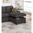 Modern L-shaped Sectional, Solid Wood + Plywood, Cup Holders, Storage Ash Black Convertible 4 Seat, Reversible Chaise With & Pillows-408237293