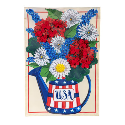Drapeau de maison de l'arrosoir floral USA