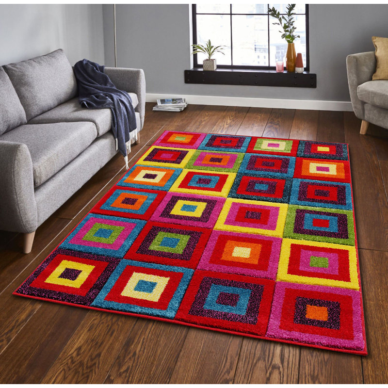 Daelani Solid Colour Area Rug, Rectangle 60 x 110cm