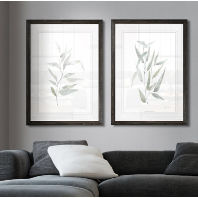 «Ethereal Eucalyptus I» par Jennifer Goldberger, ensemble de 2 cadres photo