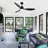 Loritta 52'' 3 - Blade Large Indooor Ceiling Fan With Light Kit and Remote, 3 LED Colors, 6 Speed Noiseless DC Motor, Timer-1564038049