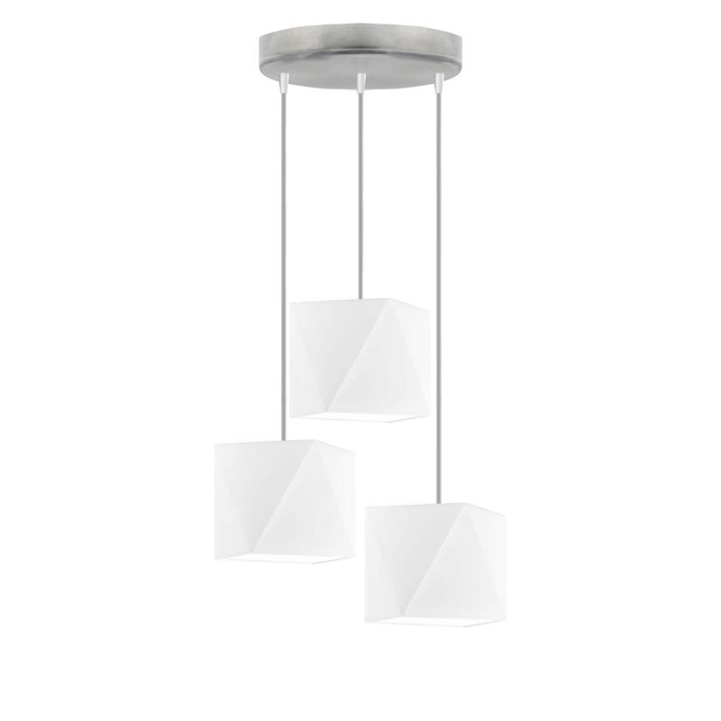 Deneene 3 - Light Cluster Pendant, White, Nickel