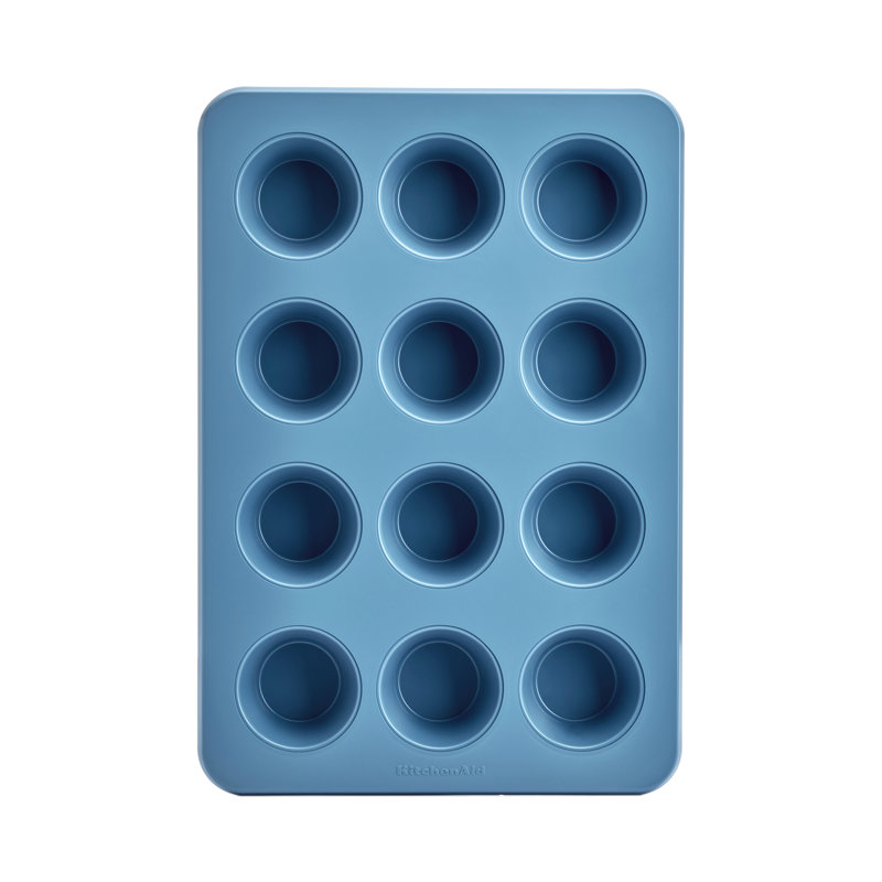 12-Cup Nonstick Aluminized Steel Muffin Pan, Blue Velvet, Blue Velvet