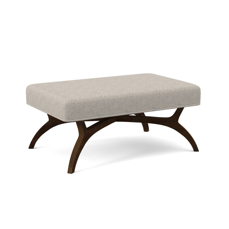 Banc rembourré Ansel, Noyer américain, Lin Elise