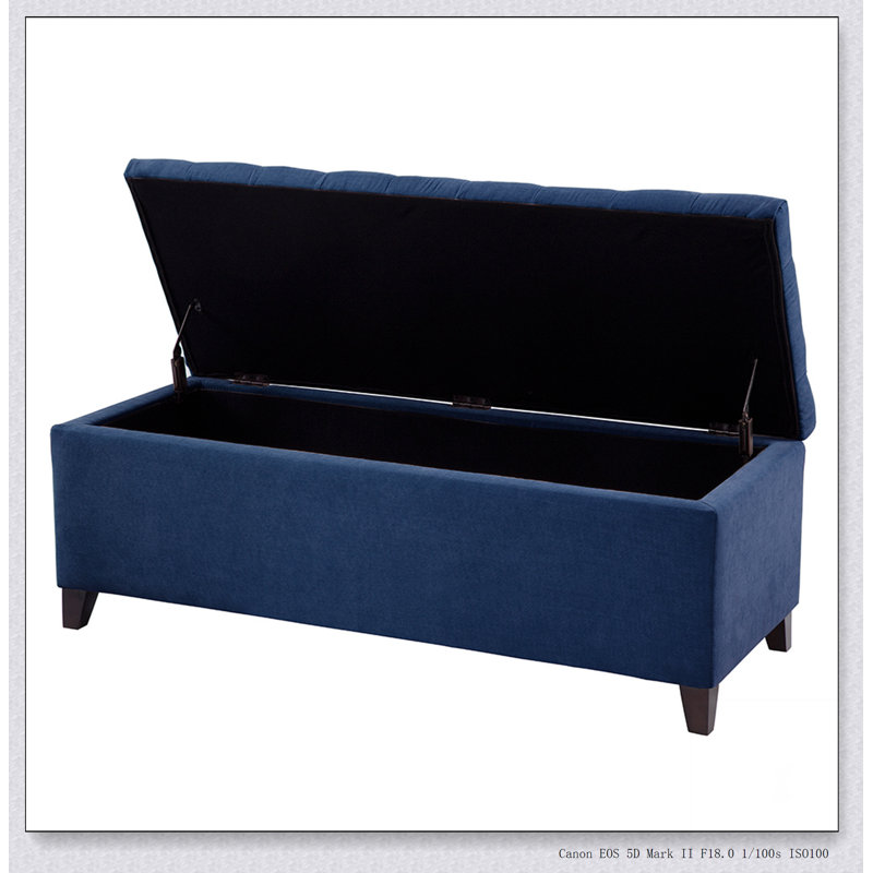Banc de rangement touffeté à fermeture douce et confortable, Marine