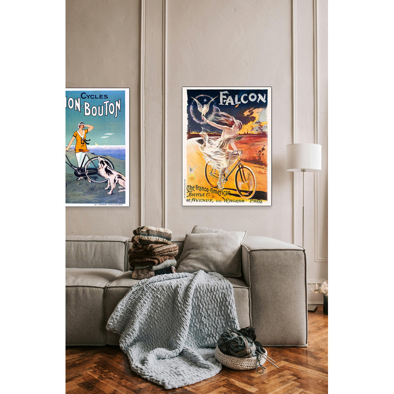 Affiche rétro «Falcon the franco American Vélo Co» par Grotto Studios