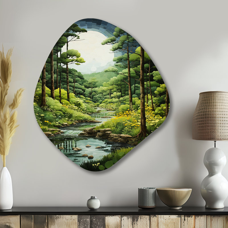 Décoration murale irrégulière forêt en bois "Whispering Woods Pastoral", H 35 po x l 31 po