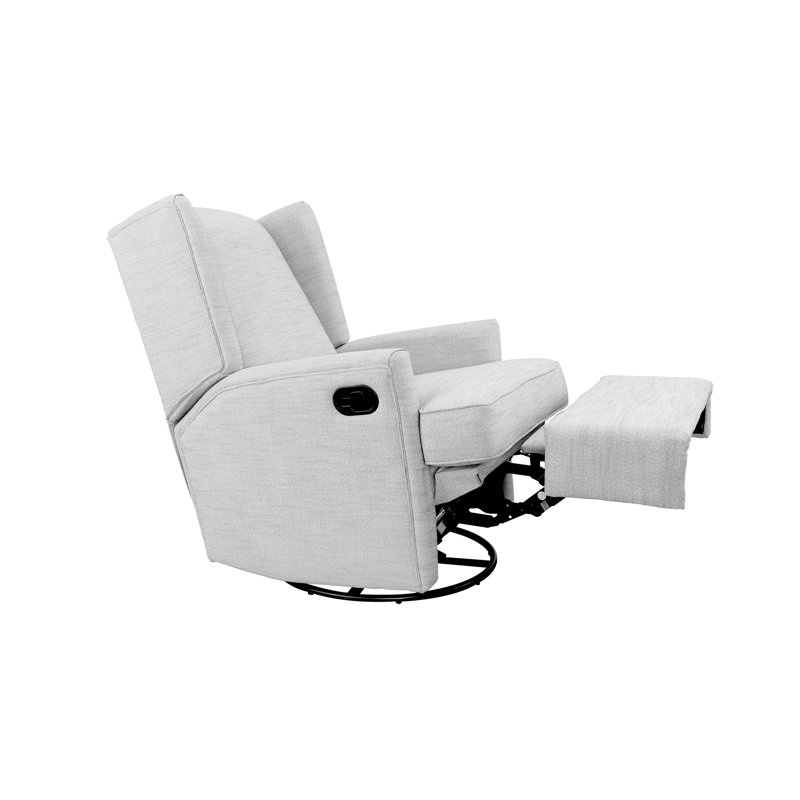 Swivel Reclining Glider, Gray Polyester Blend