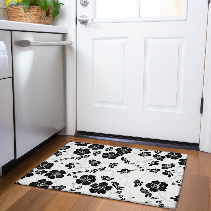 Tapis floral Premium lavable à la machine Diskin AMF1034, Rectangle 1 pi 8 po x 2 pi 6 po