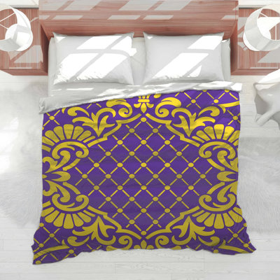 Édredon baroque mauve et doré