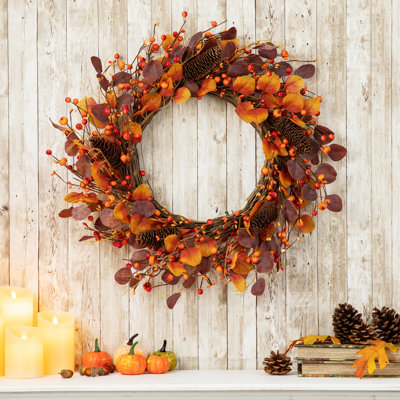 Couronne d'automne 22 po Eucalyptus & Berry