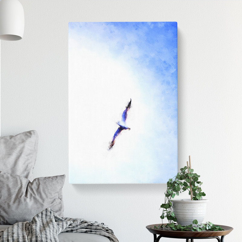 Flying Seagull Abstract - Wrapped Canvas, 60cm H x 40cm W x 3cm D