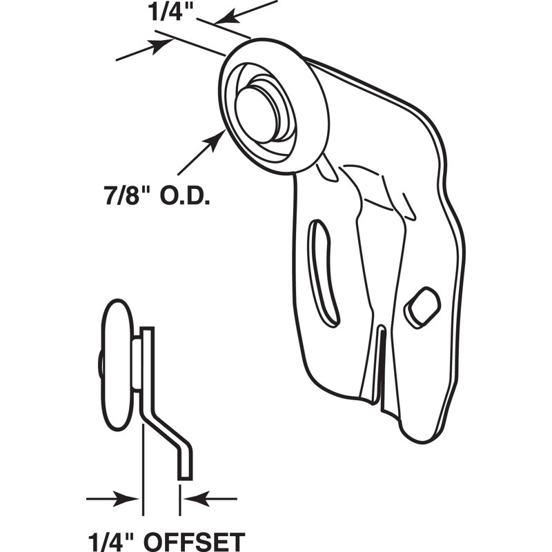 Wardrobe Door Roller Assembly, Front, 7/8 in. Nylon Roller (2 Pack)