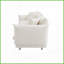 Canapé moderne en sherpa à 4 places avec structure en bois massif et pieds en métal 3 coussins - Conception linéaire modulaire pour la chambre à coucher du salon-371013165