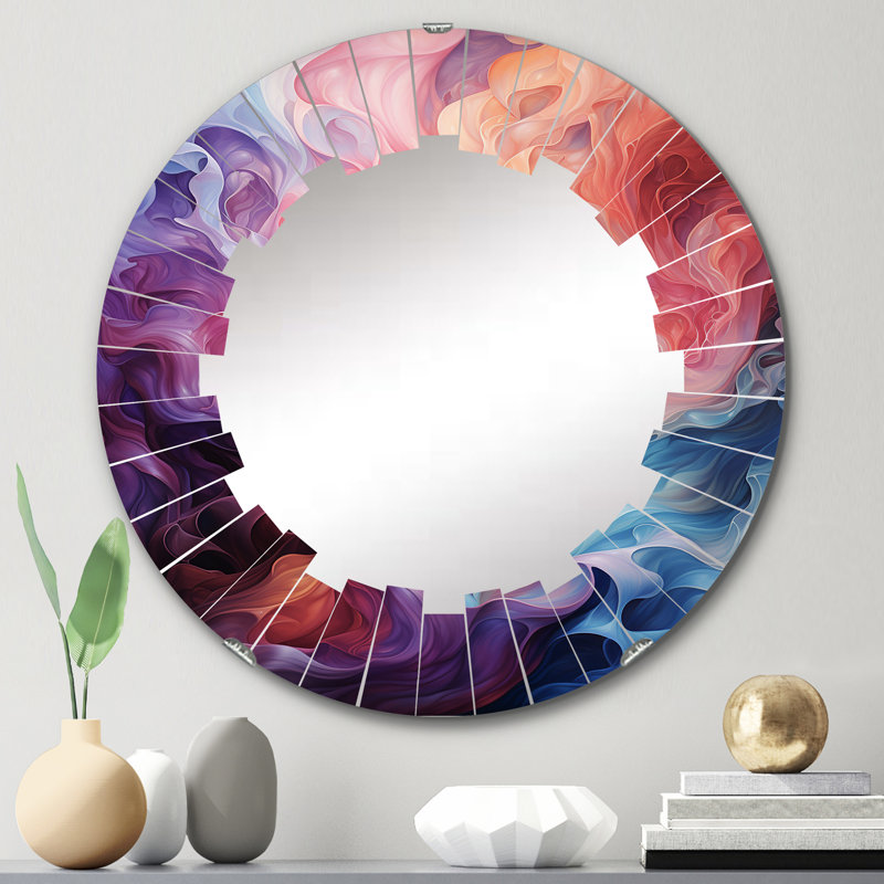 Bramina - Miroir mural moderne rond, 24 po x 24 po