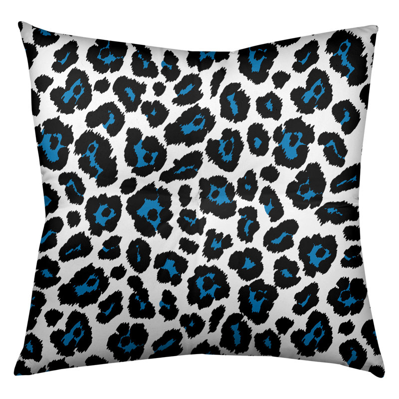 Housse et insert de coussin carré touffeté, H 26 po x l 26 po x P 3 po, Blanc / noir / bleu