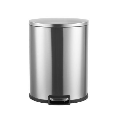 Poubelle de 50 litres, bac à déchets à pédale avec couvercle à fermeture douce, poubelle en acier inoxydable brossé anti-traces de doigts avec seau intérieur amovible pour la cuisine, la salle de bain et la salle à manger.