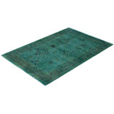 Overdyed One-of-a-Kind 4' 2" X 6' 3" Hand Knotted Area Rug