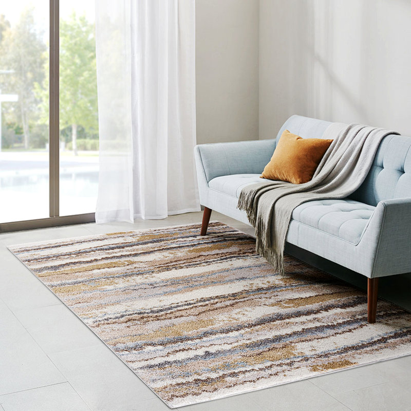 Tapis d'intérieur, tapis tissé à rayures abstraites, tapis d'intérieur, Rectangle 5 pi 3 po x 7 pi
