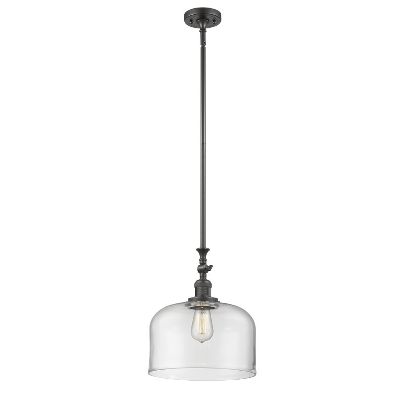 Hiers 1 - Light Single Pendant, Oil Rubbed Bronze, Clear, No Bulb Included