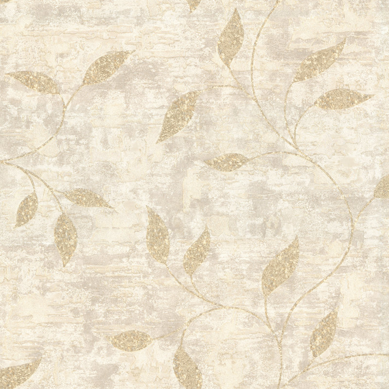 Boutique Ornamental Leaf Floral 10m x 52cm Matte Wallpaper Roll, Cream