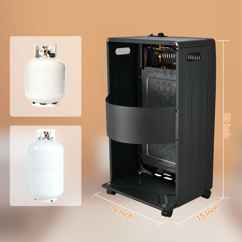 Chauffe-terrasse au propane 14250 BTU, Noir