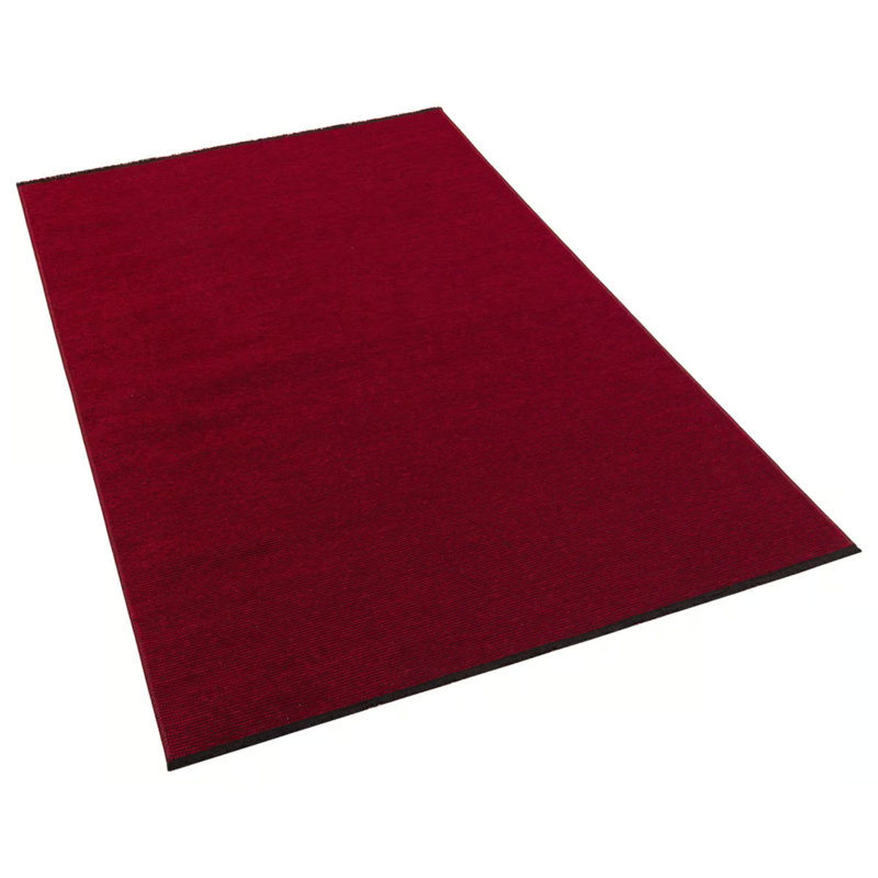 Tapis de couleur bourgogne biologique antiallergique sans motif et non tissé à la machine, Rectangle 3 pi 11 po x 5 pi 11 po